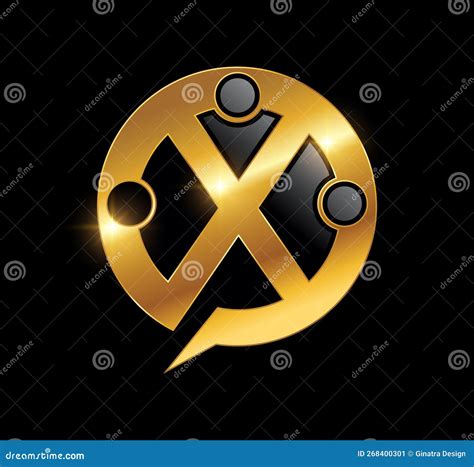 Golden Circle Chat Logo Vector Illustration Stock Vector Illustration