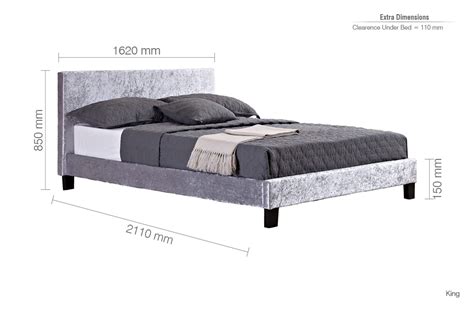 Berlin King Bed Steel Crushed Velvet Birlea