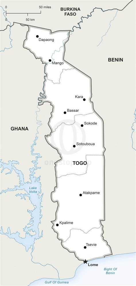 Vector Map of Togo political | One Stop Map