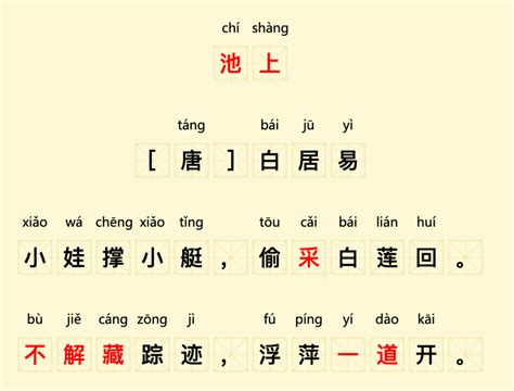 池上白居易古诗带拼音和全文翻译池上白居易拼音版图片 图强作文网