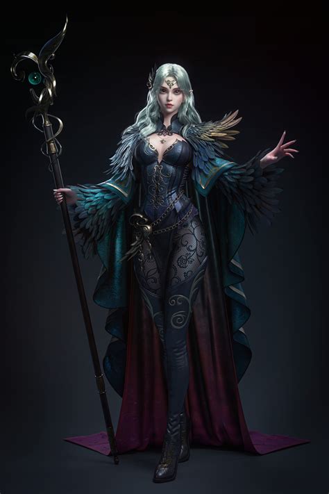 Wallpaper Ren Liang Huang Cgi Elves Women Sorceress Fantasy Art