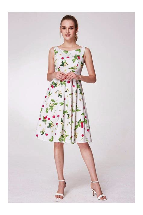 Beautiful Floral Print Green Prom Dress In Knee Length 49 AS05974WH