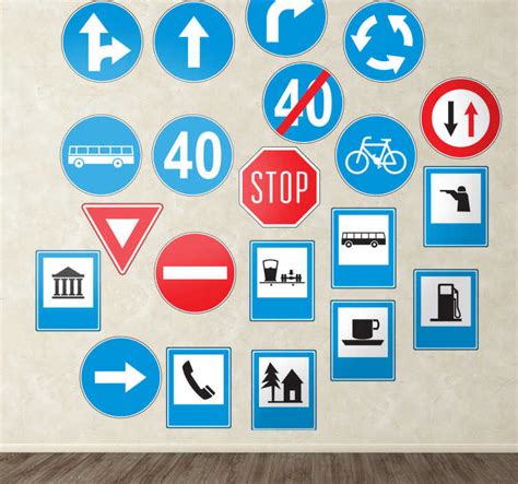 Traffic Road Signs Wall Stickers Tenstickers