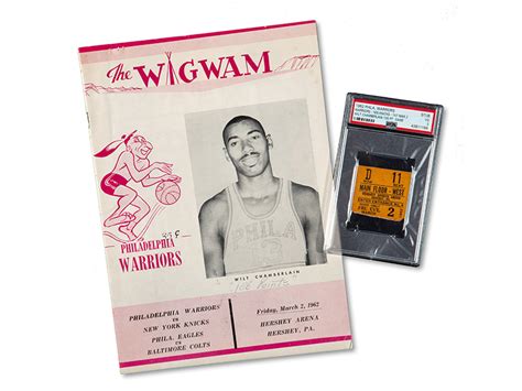 March 2, 1962 Wilt Chamberlain 100-Point Game Program and Ticket Stub ...