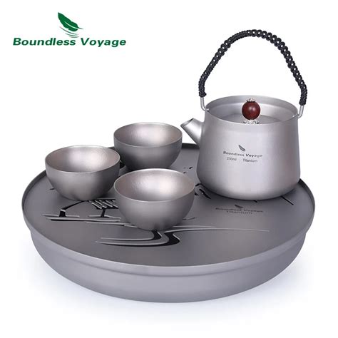 Boundless Voyage Titanium Kung Fu Tea Tray Kettle Cup Set Outdoor