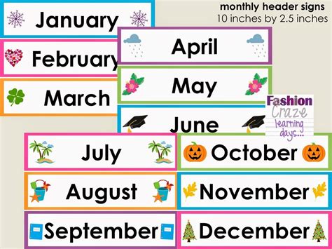 Free Printable Calendar Headers