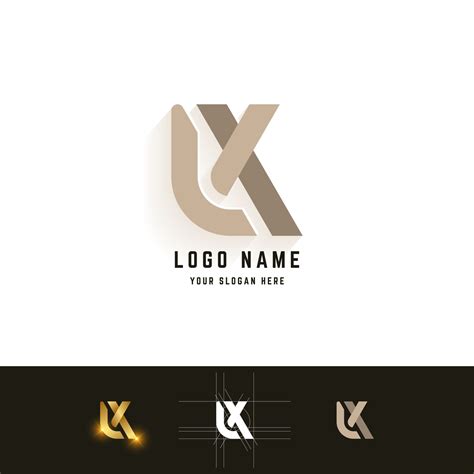 Letter Lx Or Ax Monogram Logo With Grid Method Design Vector