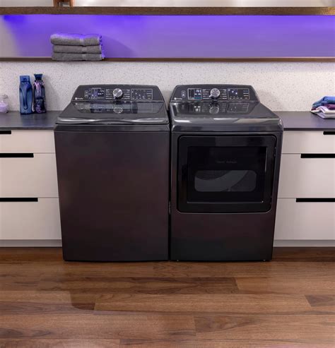 Ge Profile 73 Cu Ft Smart Electric Dryer With Fabric Refresh Steam And Washer Link Gray