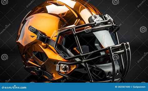 Football Helmet on the Black Stock Illustration - Illustration of head ...