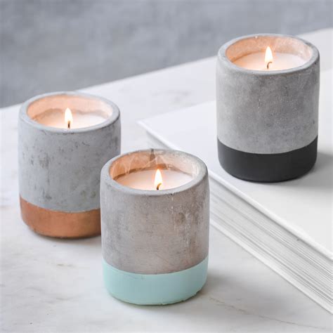 Concrete And Colour Candle Pots By Thelittleboysroom Candle Pot