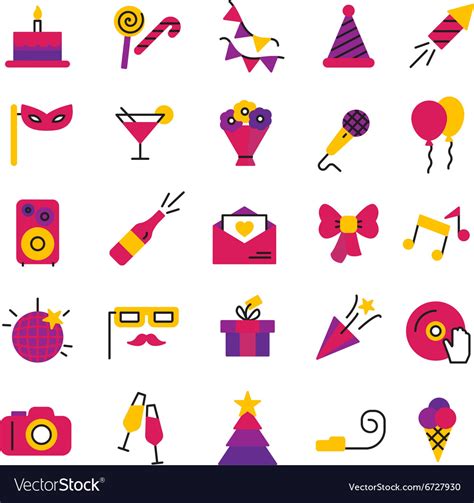 Celebration Party Icons Set Royalty Free Vector Image