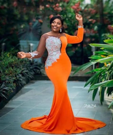 Amazing Latest Orange Lace Aso Ebi Styles Reny Styles