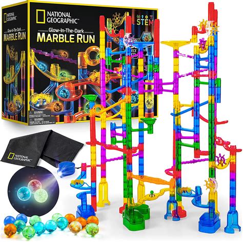 NATIONAL GEOGRAPHIC Glowing Marble Run 250 Piece Think Blue Marble