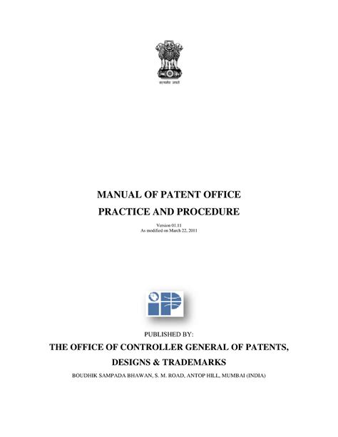 Manual Of Patent Office Practice And Procedure Manual Of