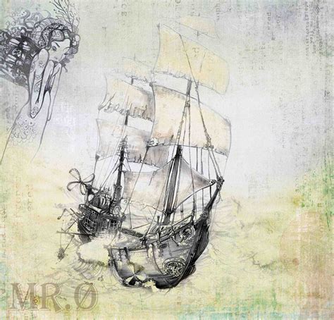 Nautical Ship Art Print Steampunk Art Print giclée Fine