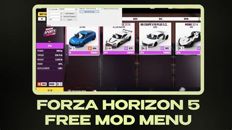 Free Forza Horizon 5 Mod Menu Unlimited Money And Other Forza 5