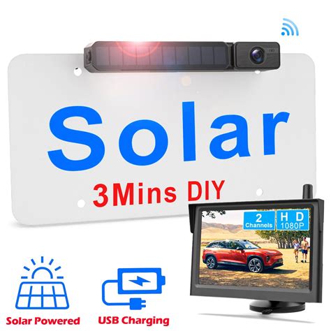 Solar Wireless Backup Camera for Car, Easy Installation Wireless BackUp ...