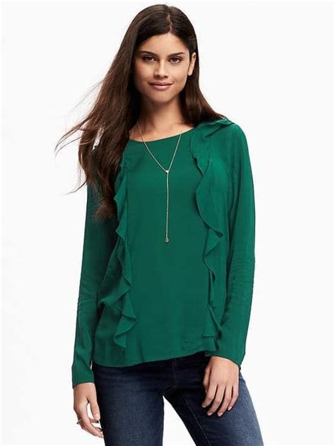 Classic Ruffle Top Blouse For Women Old Navy Blouses For Women