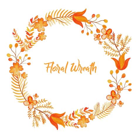 Free Vector Orange Floral Wreath