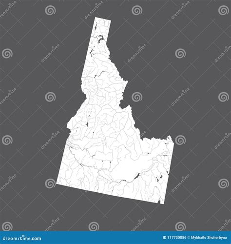 Map Of Idaho With Lakes And Rivers. Vector Illustration | CartoonDealer.com #117719772