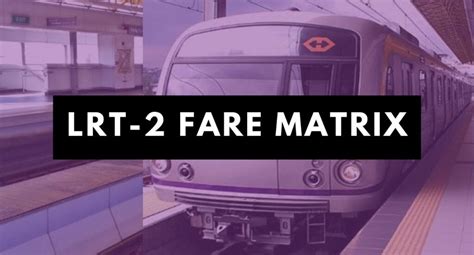 Lrt Fare Matrix