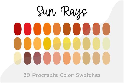 Sun Rays - Procreate Color Palette Graphic by Picto Graphy · Creative ...