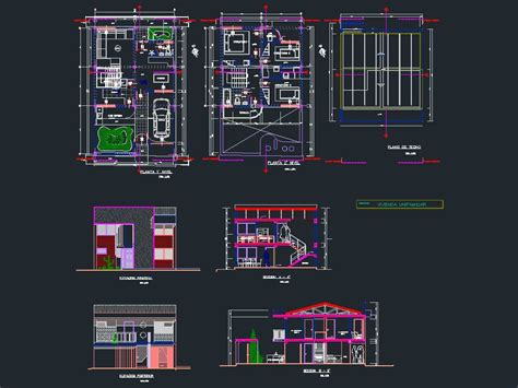 Vivienda Unifamiliar En Autocad Librer A Cad