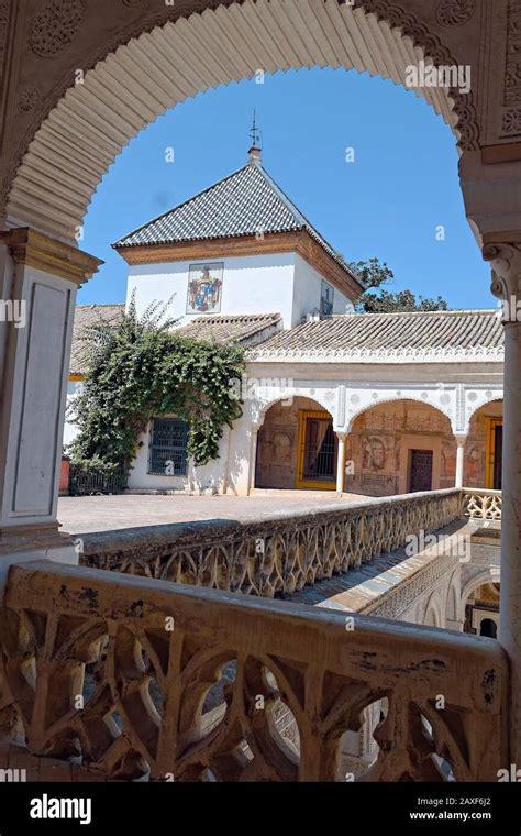 Vertical Shot Of The Casa De Pilatos Palace In Seville Spain Stock