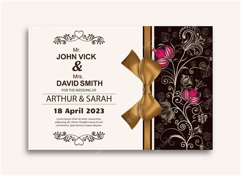 Premium Vector Beautifull Wedding Invitation Card Template Design