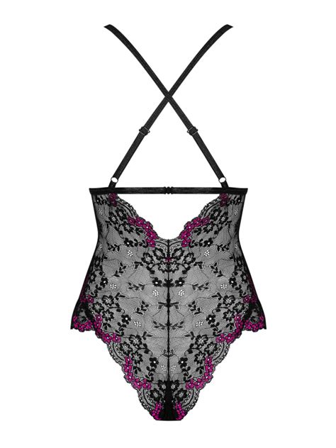 Vanessme Teddy Zwart Bordeaux Van Obsessive Ladywear Exclusieve Lingerie