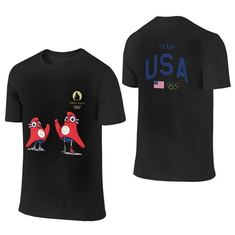 Olympic Games Paris 2024 Men S Cotton T Shirt Exclusive Uniforms For The Us Team Fan Support