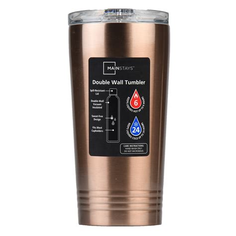 Mainstays 16 Oz Double Wall Rose Gold Tumbler