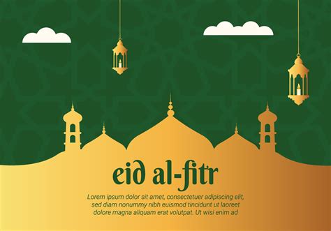 Eid al Fitr greeting card with Islamic decoration 40508706 Vector Art ...