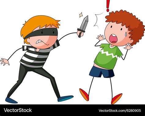 Robber Is Threatening A Man Royalty Free Vector Image