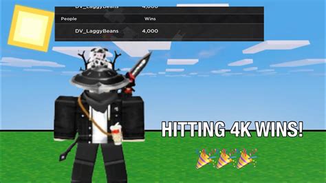 Reaching K Wins On Mobile Roblox Bedwars Youtube