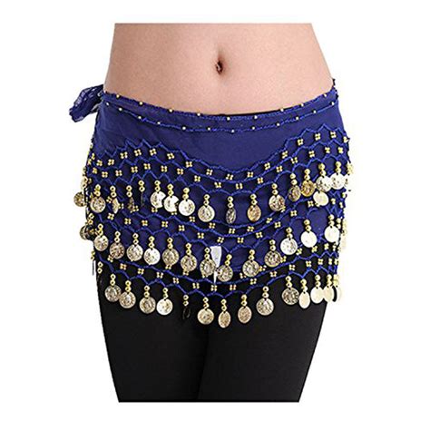 Women S Belly Dance Hip Skirt Scarf Wrap Belt Hipscarf With Gold Silver