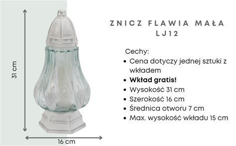 Znicz Flawia mała LJ12 biało srebrna Biało srebro ZNICZE Znicze