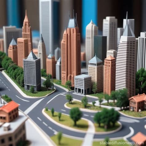 miniature model city stable diffusion