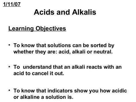 Acids and alkalis