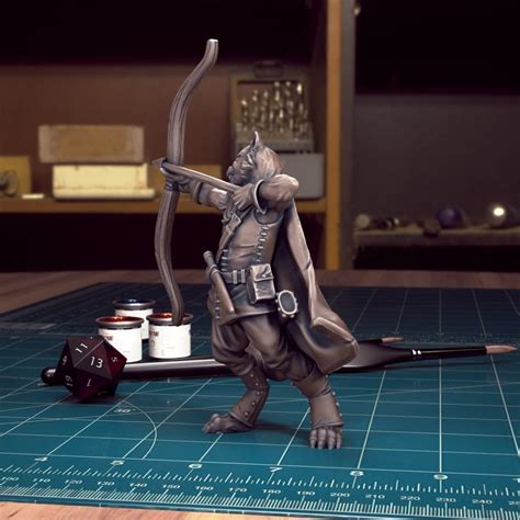 DnD Heroes Tabaxi Fighters Pre Supported 3D Model 3D Printable