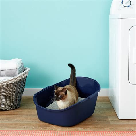 Frisco High Back Cat Litter Box Navy Extra Large 23 In