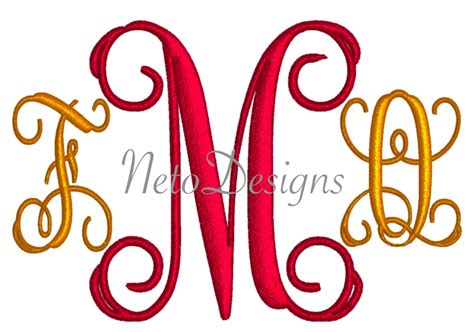 Interlocking Monogram Font Alphabet Lower Upper Embroidery