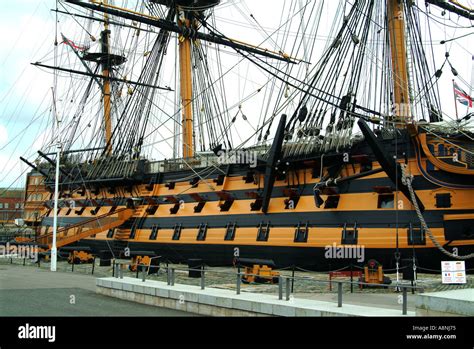 HMS Victory Lord Horatio Nelson Ship Battle Of Trafalgar 1805 Stock