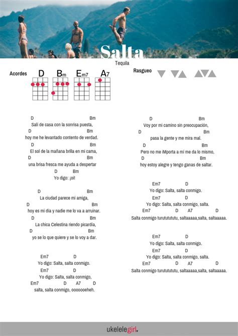 Salta De Tequila Para Ukelele Ukelele Canciones De Ukelele Acordes De Ukelele