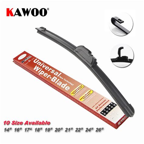 Kawoo Universal Car Wiper Blade J Type Soft Frameless Bracketless Rubber Car Windshield Wipers