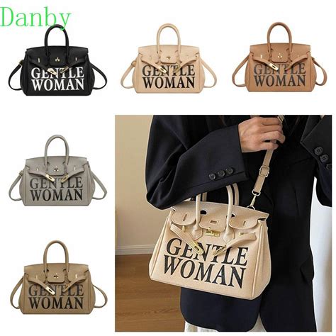 Danby Gentlewoman Canvas Bag Leather Print Handbag Thai Letter