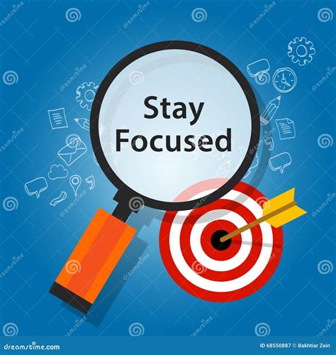 Stay Focused On Target Reminder Goals Stock Vector Illustration Of