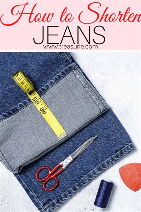 How to Shorten Jeans {Original Hem, Machine, Hand, No-Sew} | TREASURIE