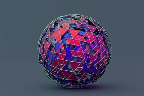 Premium Photo Abstract 3d Rendering Of Polygonal Sphere