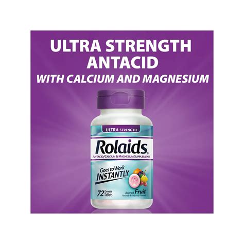 Antacid Tablets Rolaids Ultra Strength Chewable 72 Count